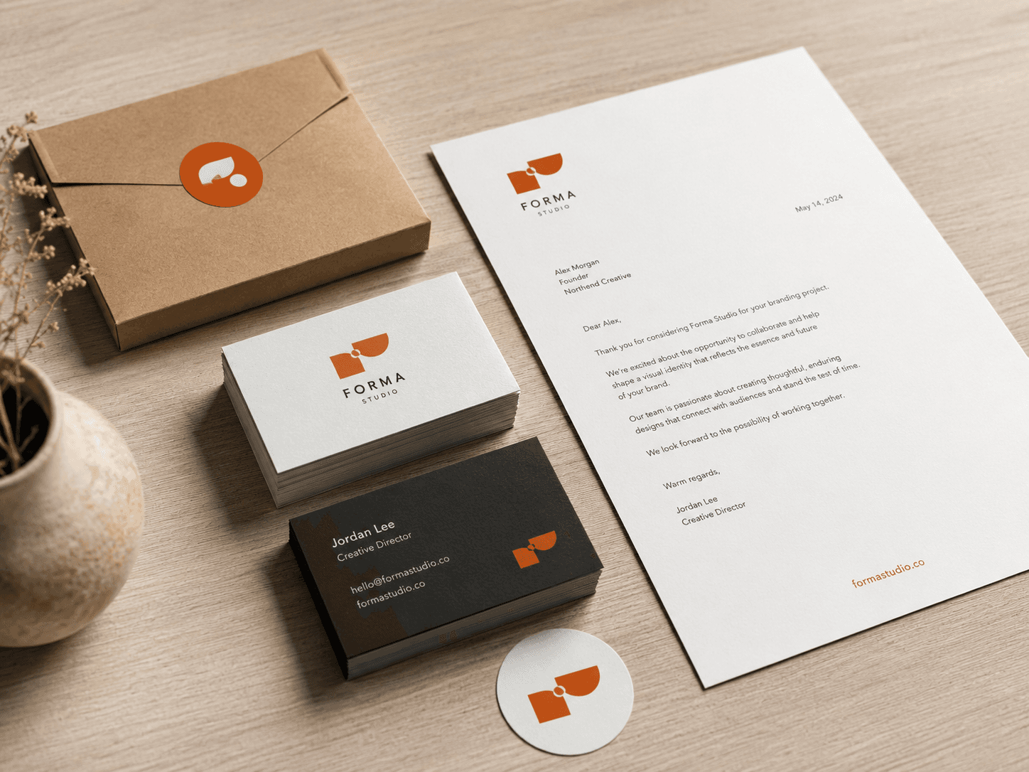 Branded materials laid out together