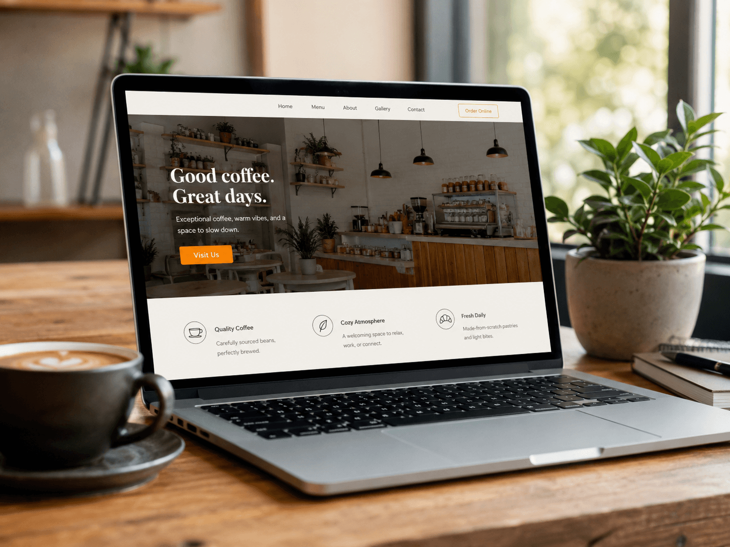 A client website shown on a laptop screen